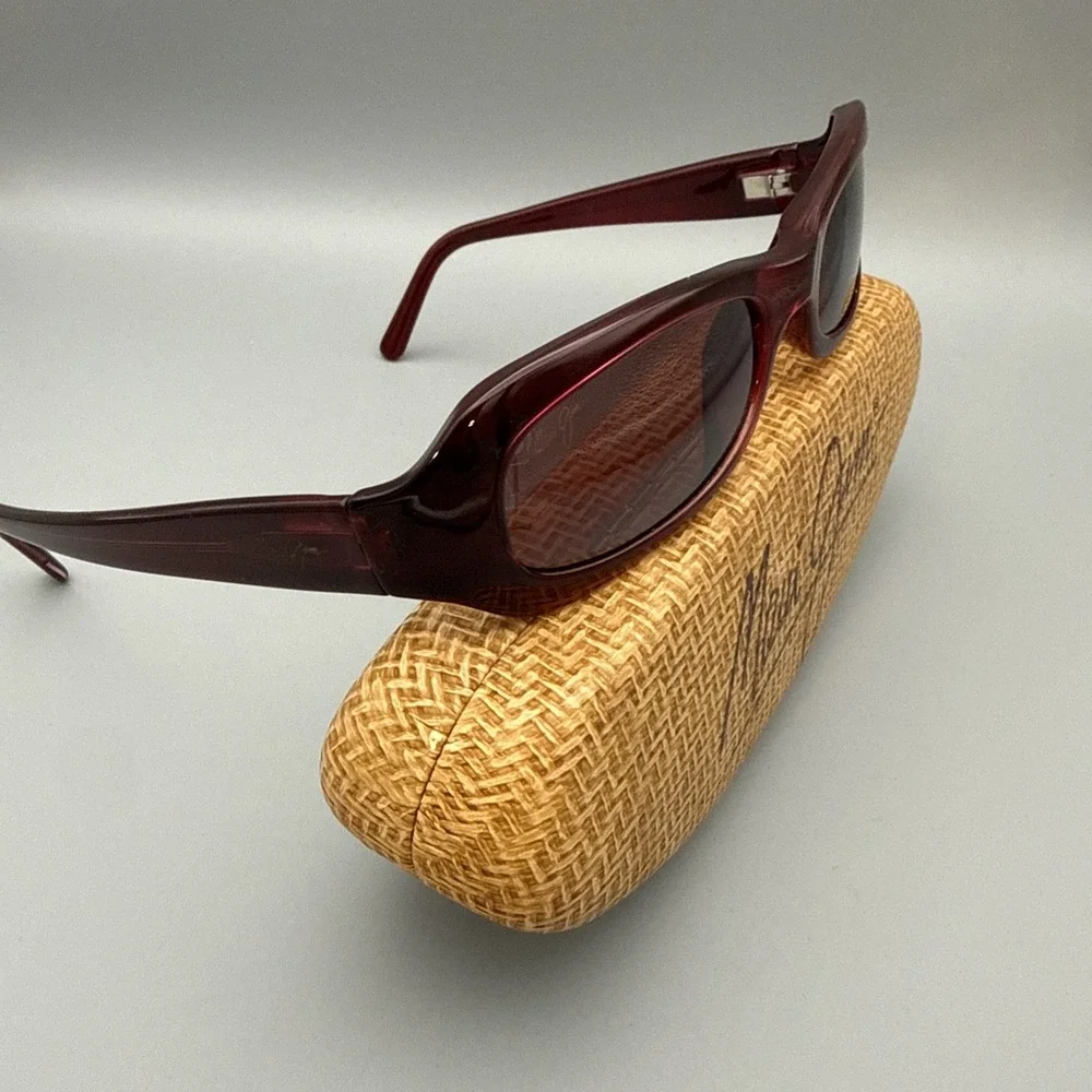Maui Jim Authentic Ruby Red Frame+Maui Rose Polarized Sunglasses- Retired & Case